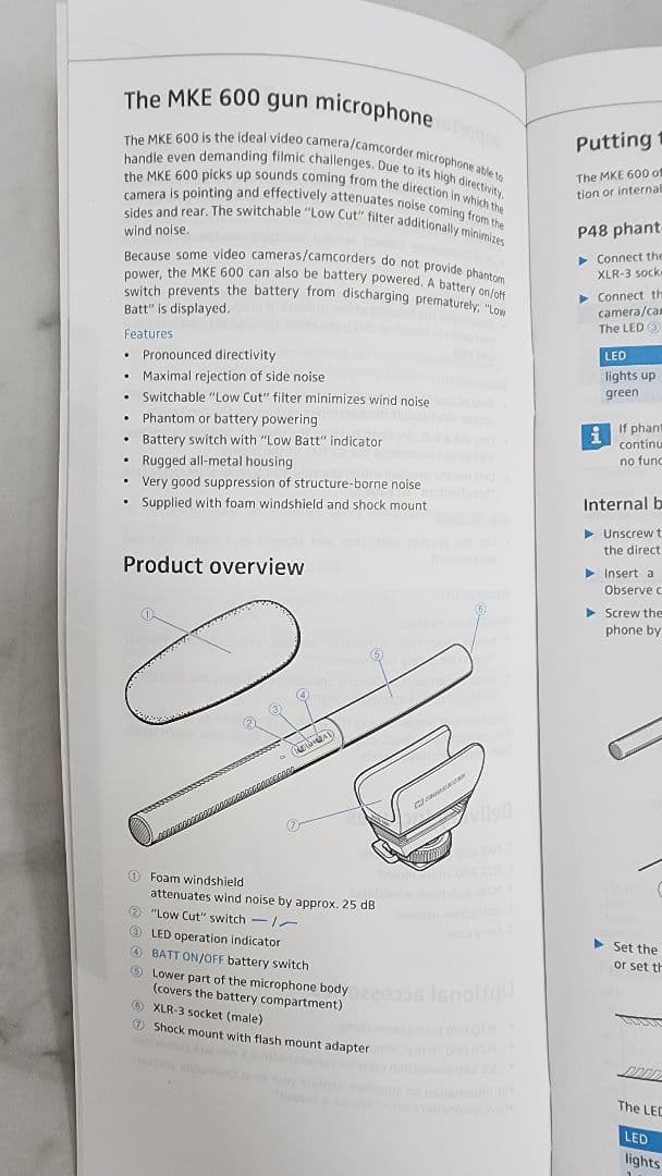 SENNHEISER ( ゼンハイザー )　MKE600　ビデオカメラ用マイク