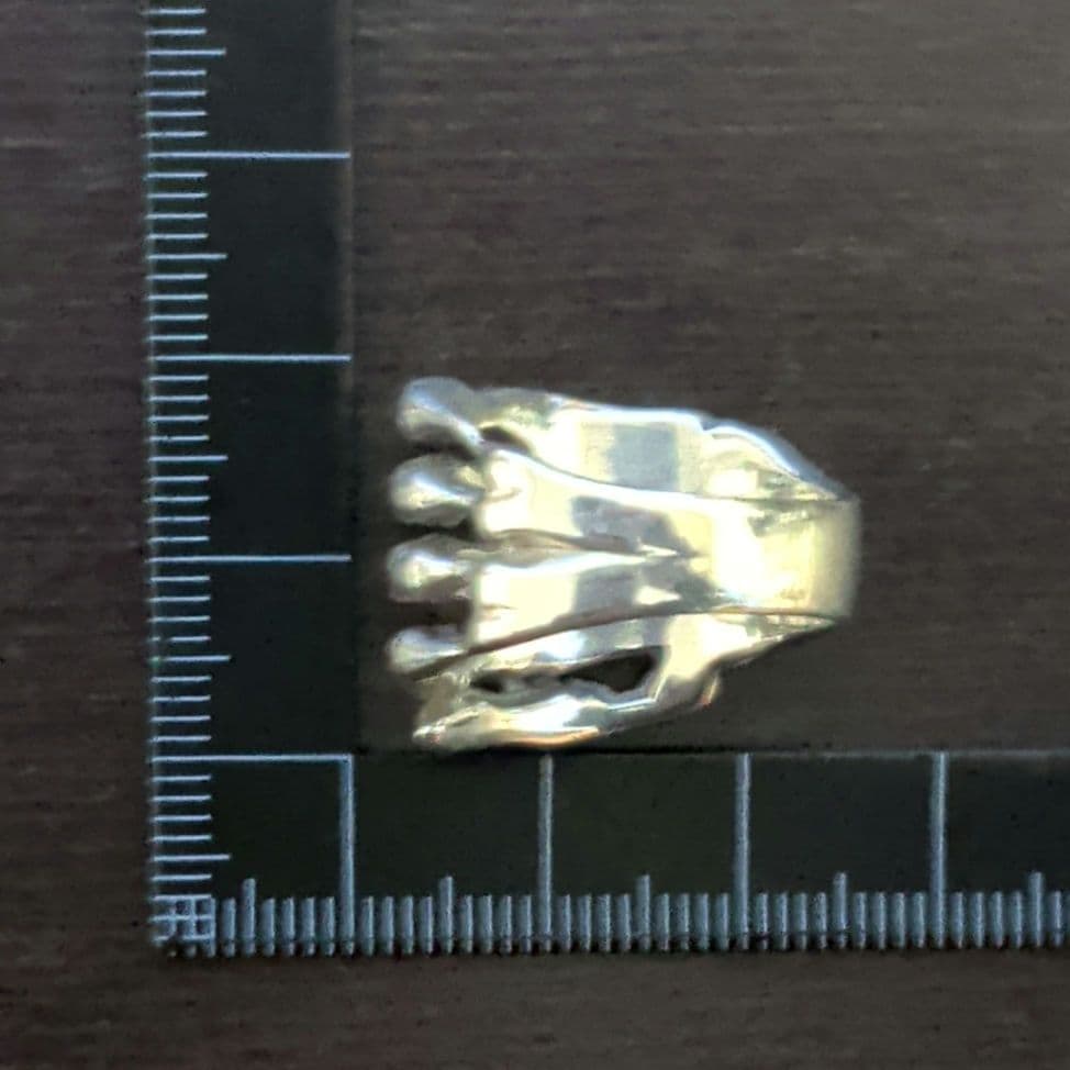 925刻印　ボーンハンド　ヴィンテージシルバーリング　スカルハンド　骸骨の手