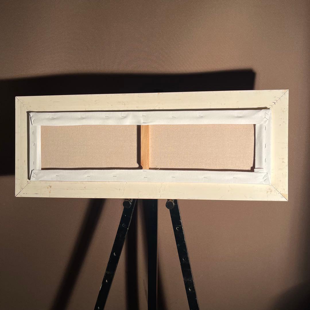 ★秀作★ 手書き油絵 クロード・モネ 睡蓮の池 黄金色 絵画 額付き 油彩画