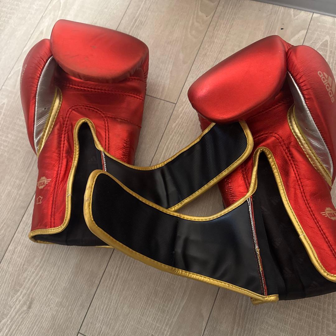 adidas ボクシンググローブ adizero 16oz レッド/ゴールド