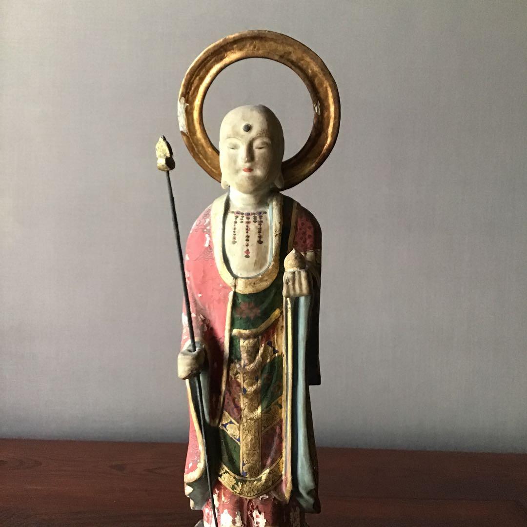 地蔵菩薩立像　　室町期　錫杖仏像　宝珠　仏像 63