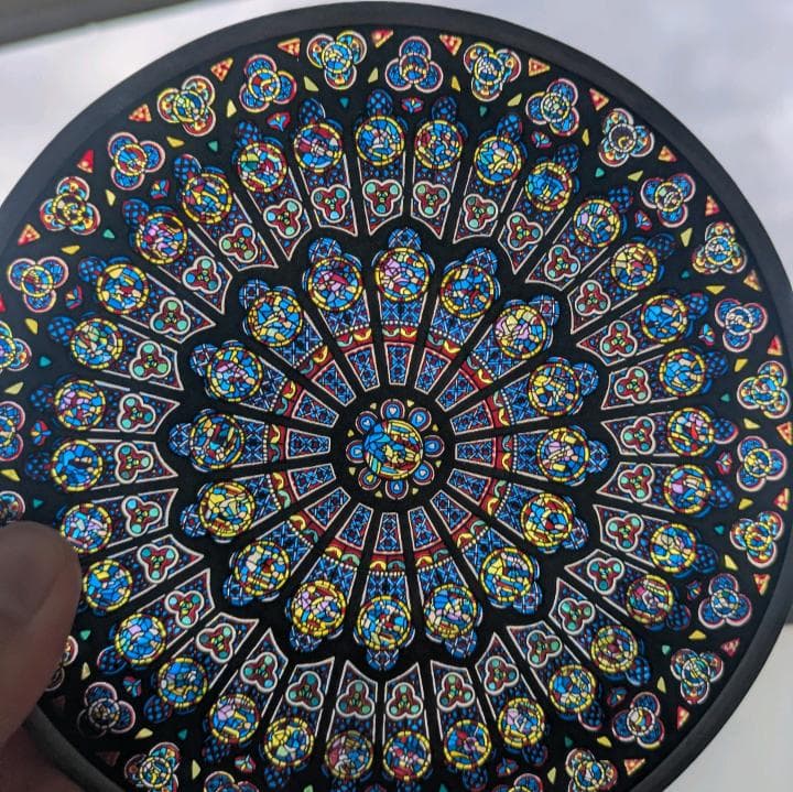 グラスマスターズ社 ノートルダム大聖堂 バラ窓 ステンドグラス 16.7cm