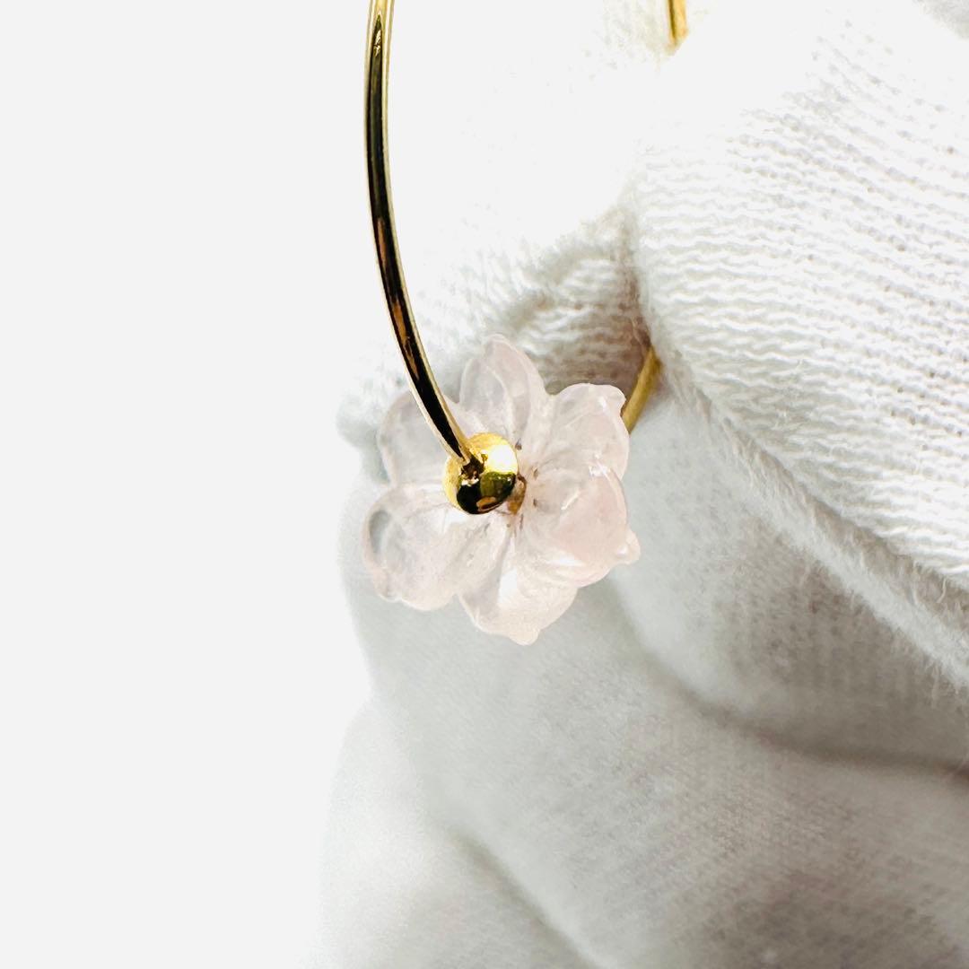 スタージュエリー　k18 フープピアス　バタフライ　フラワー　YG