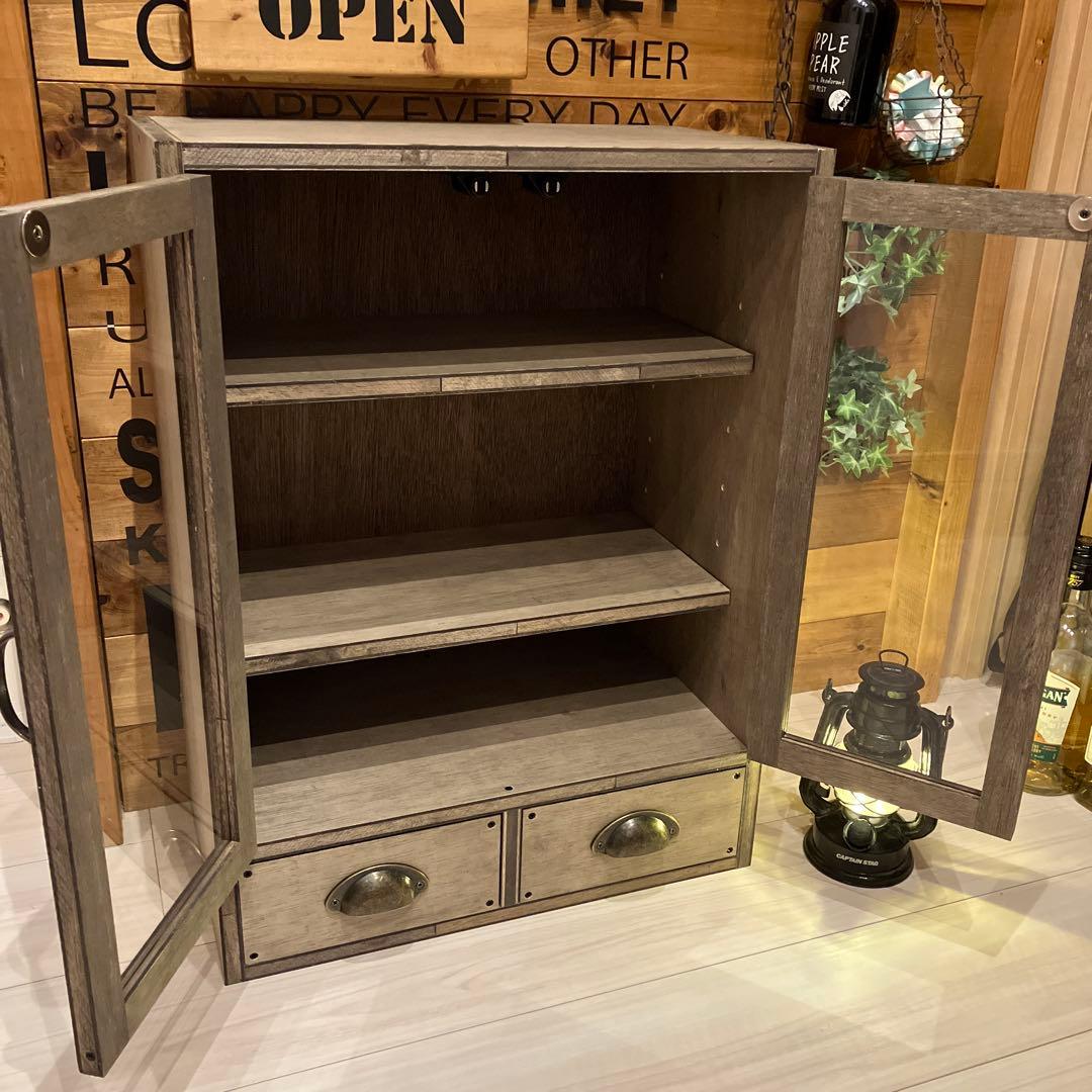 食器棚④　キャビネット　アンティーク　ハンドメイド　木製