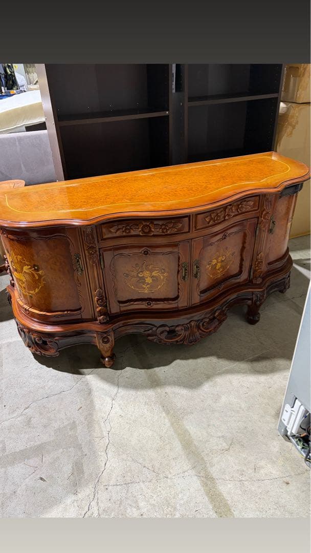 西洋家具 花柄インレイ 木製