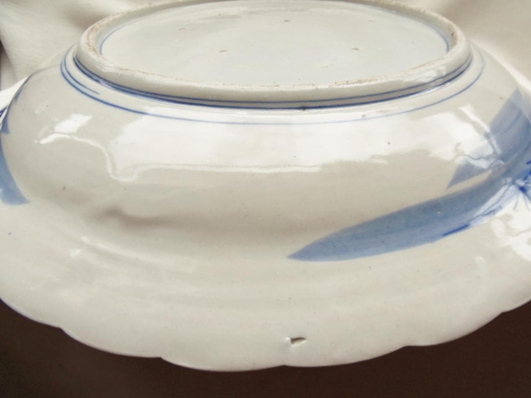 474mm 古伊万里 骨董品 風景画 陶器の皿 飾り皿 装飾皿 床飾り 伊万里焼