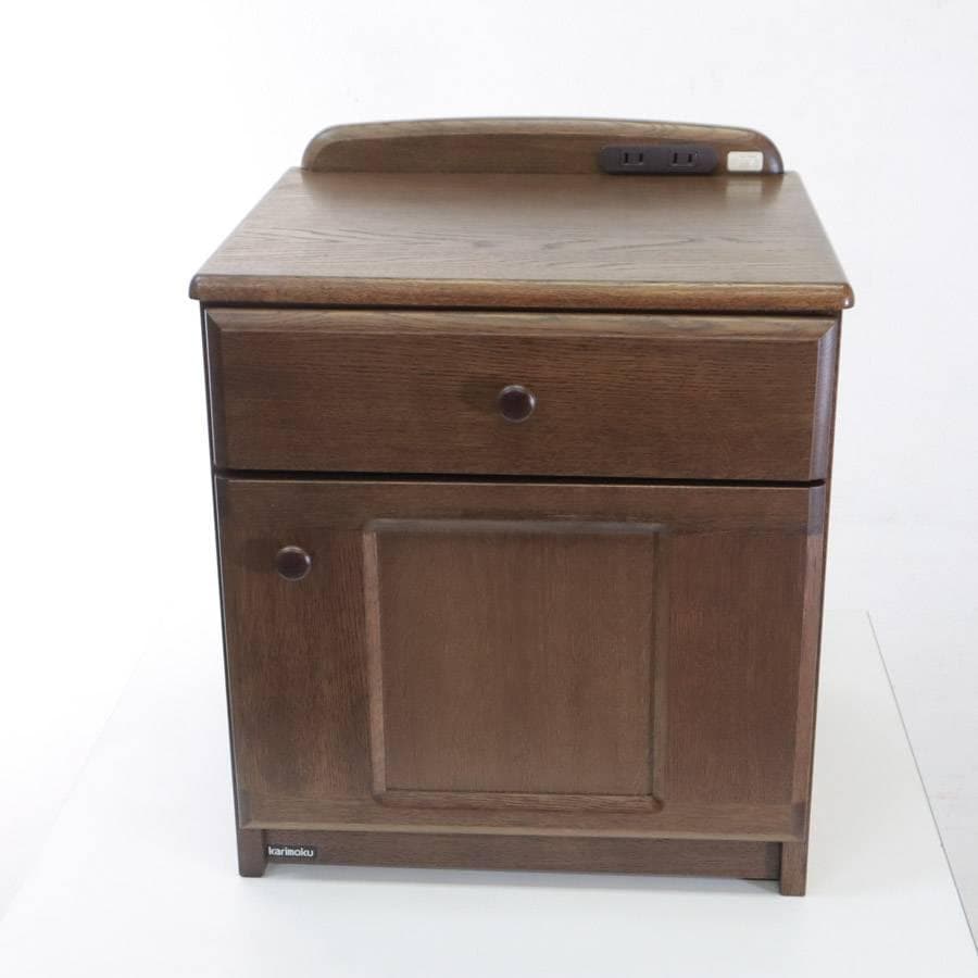カリモク家具 ナイトテーブル サイドテーブル コンセント付き AT8710MW