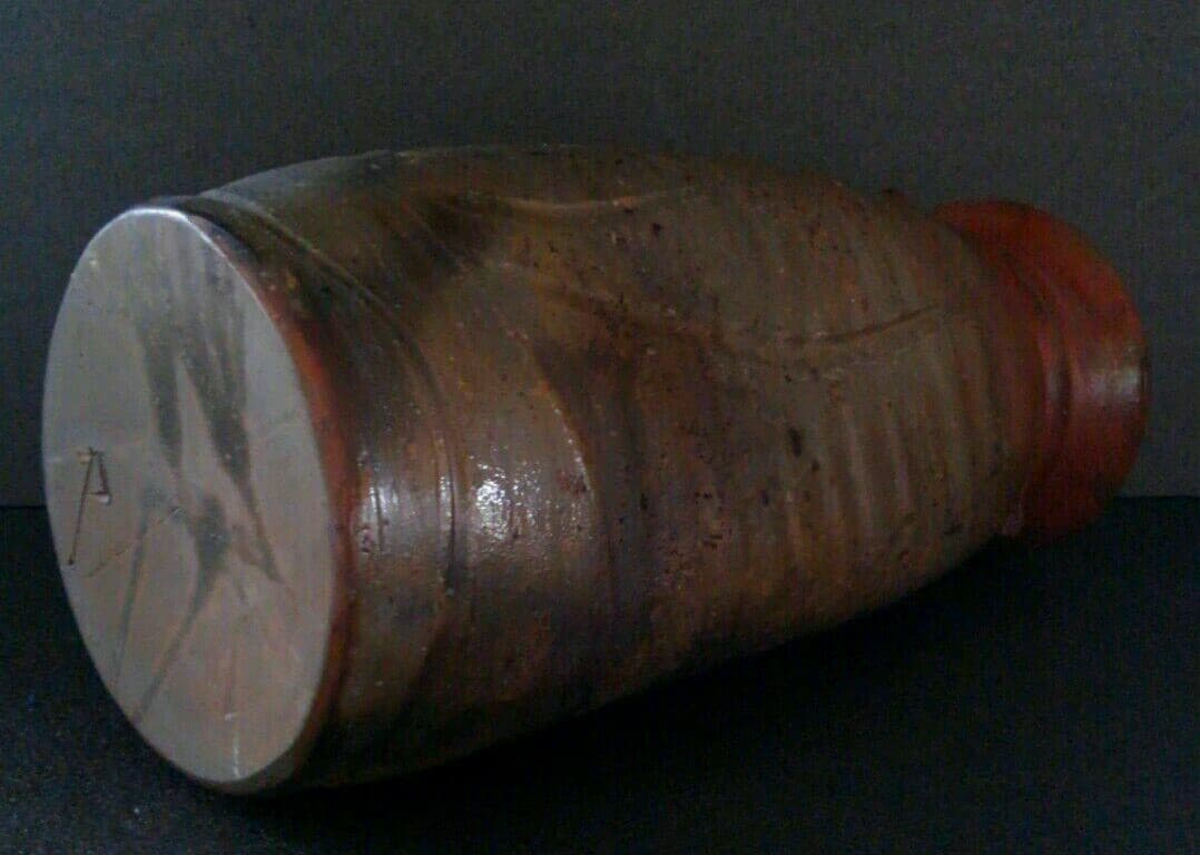 備前焼　木村陶峰作　窯変　ぼた餅　 花瓶　花入れ　共箱