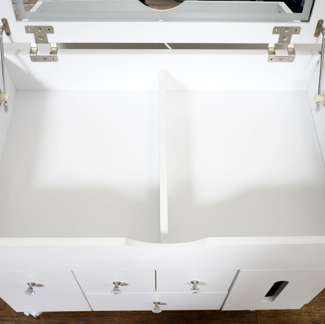 ひよこ　LEDライト付ドレッサー ロータイプ 伸縮式コスメワゴン