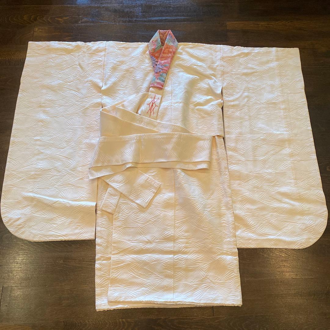 アンティーク 七五三 三歳 着物 被布 小物一式 フルセット 赤 鶴 正絹