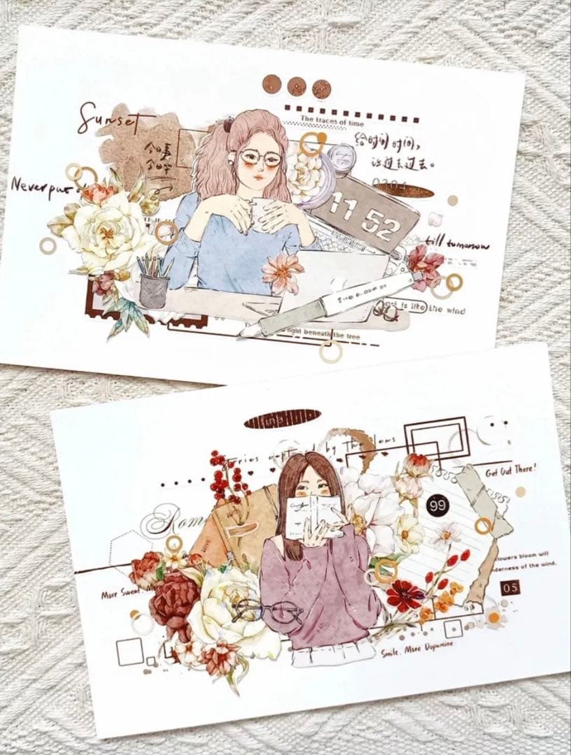 PET 旧印记 ダイカット加工 5cm×6m 海外マスキングテープ　英字