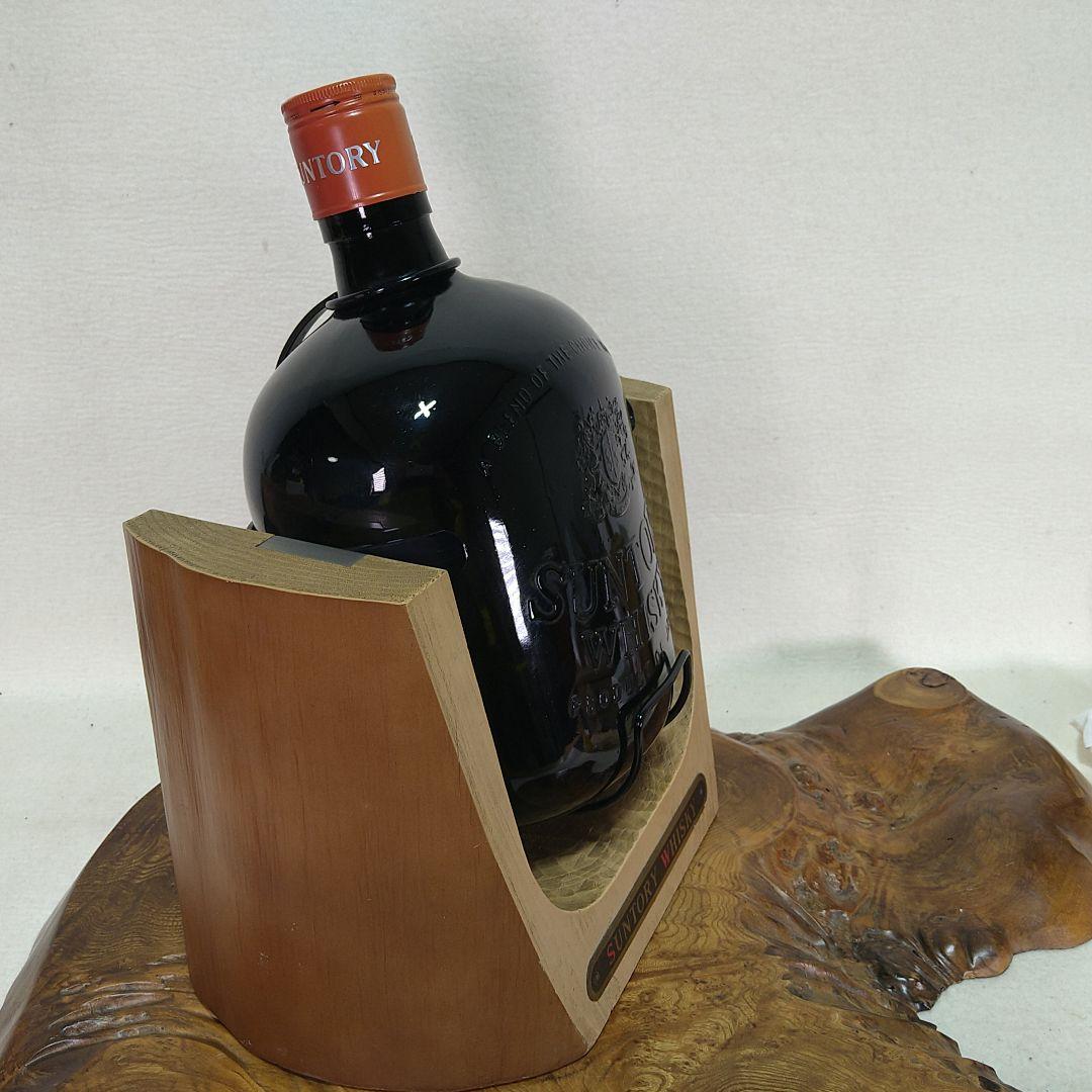 A553 サントリーオールド4L木製台座 ブランコ空瓶 ウイスキーオブジェ