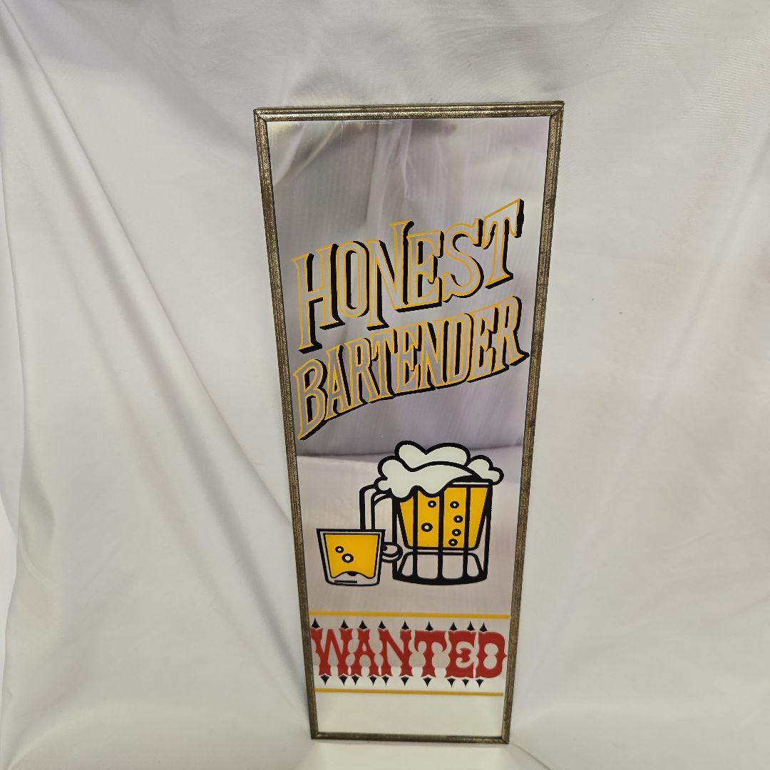 HONEST BARTENDER WANTED パブミラー　レトロ