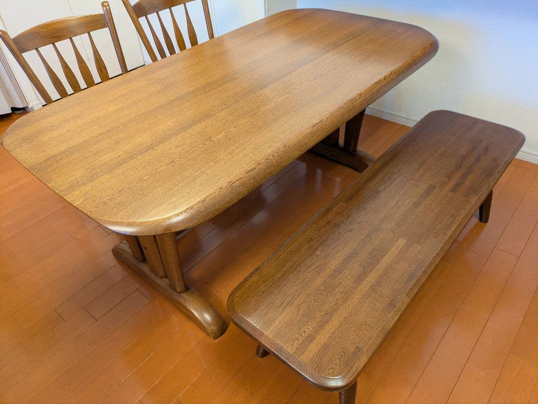 美品　旧大塚家具 木製オーバルダイニングテーブル 165×90×70 cm