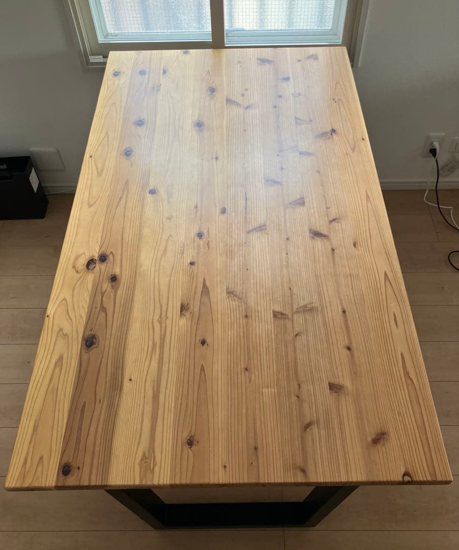 【KANADEMONO】THE TABLE 無垢 杉×Black Steel