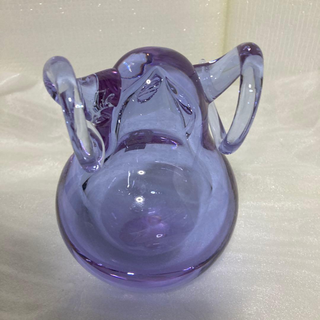 Iwatzu Glass 手作り紫色ガラス 6-057着払いでお願いします。