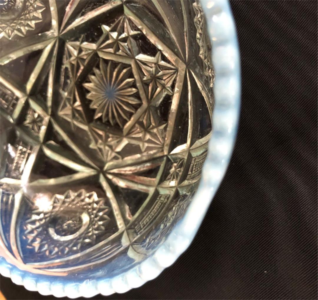 アンティーク　カットガラスの器　六芒星