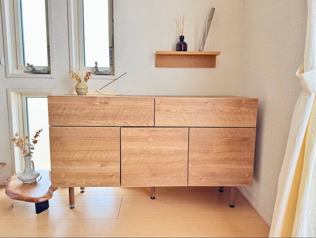 【ねぎちゃん】ナチュラルウッドキャビネット