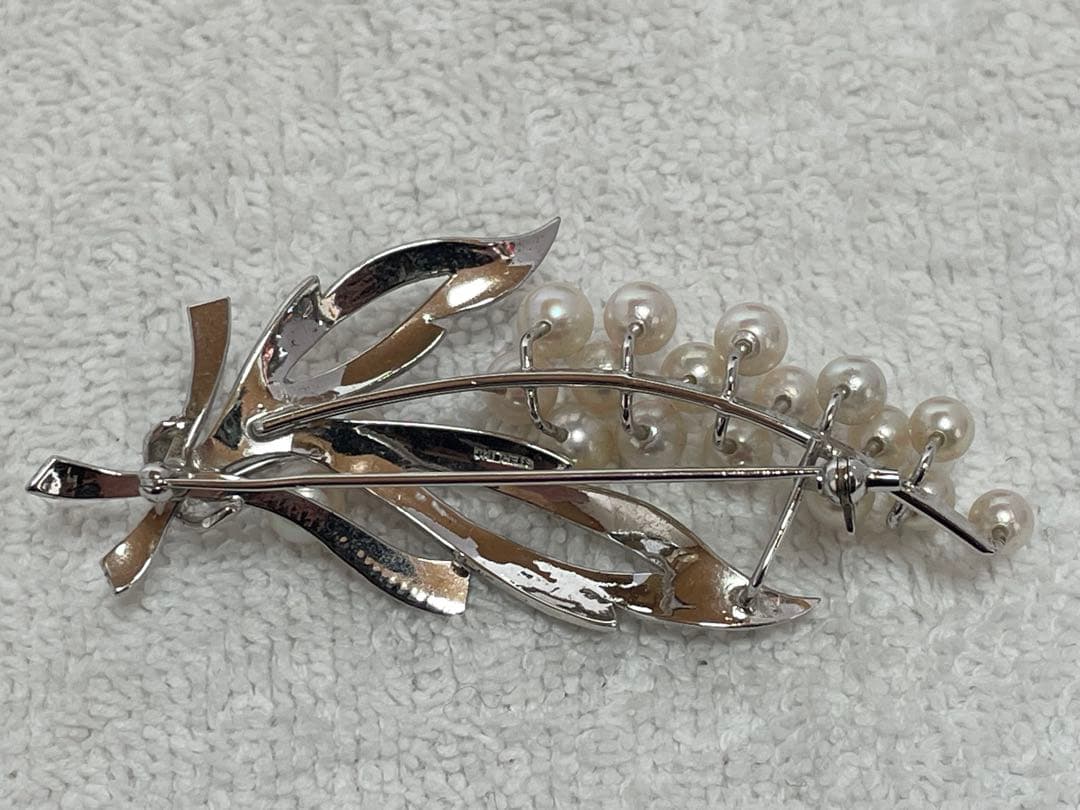【美品】本真珠 伊勢志摩 アコヤ パールブローチ 18P 4.5mm〜6.0mm