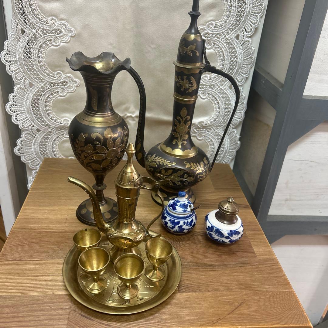 アンティーク海外の品物⭐︎水さし、花瓶、調味料入れ