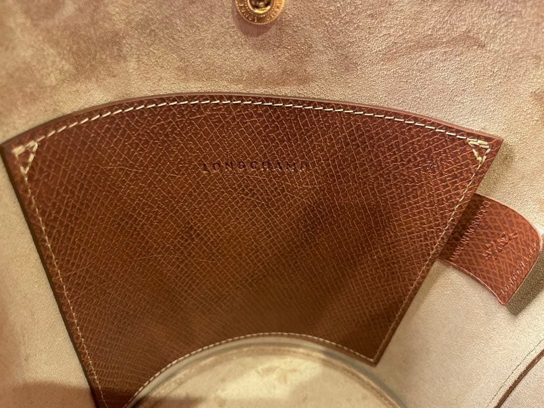 【極美品】LONGCHAMP CuirdeRussieブラウンレザーハンドバッグ