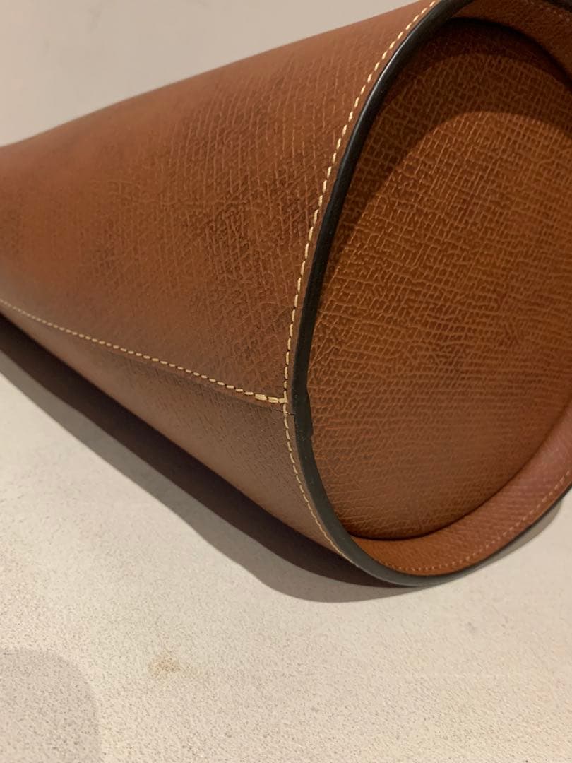 【極美品】LONGCHAMP CuirdeRussieブラウンレザーハンドバッグ