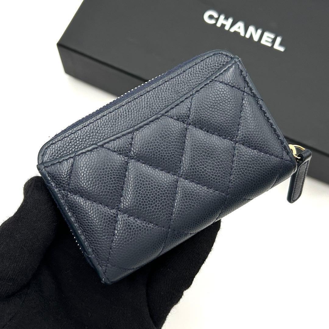 【極美品】シャネル マトラッセ キャビアスキン ケース クラシックジップ