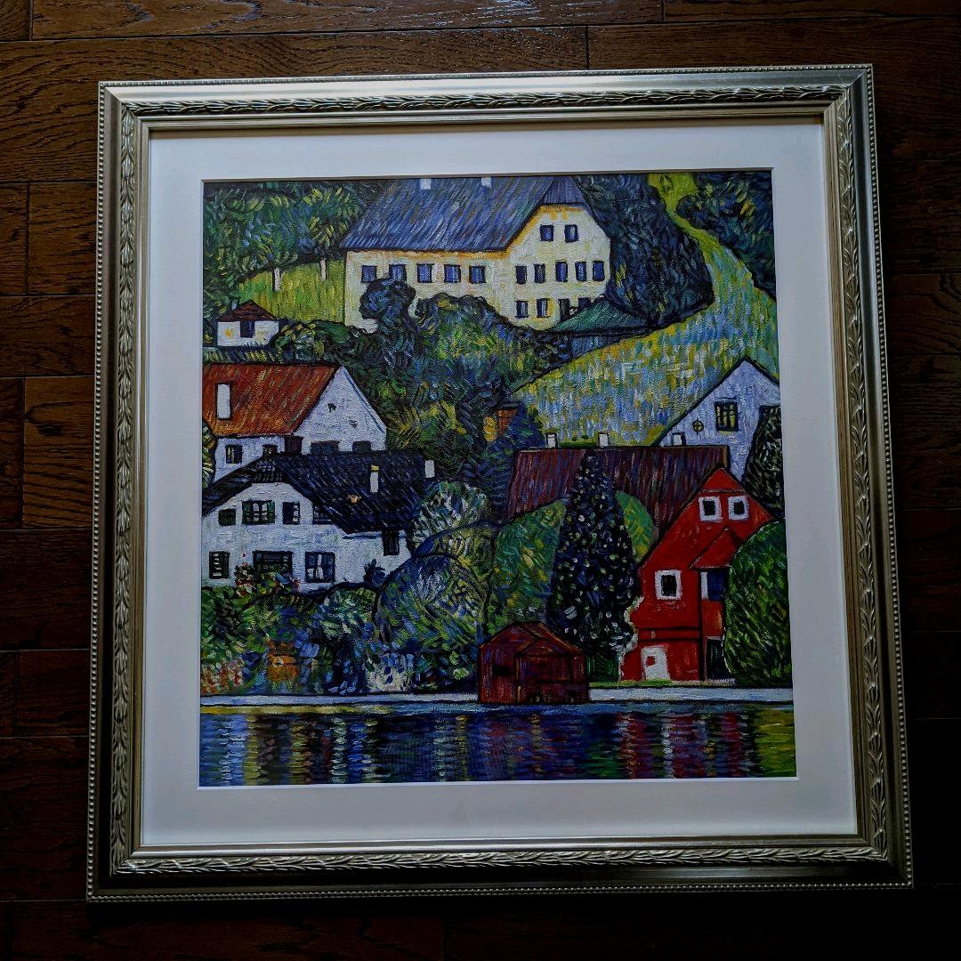 油絵　素晴らしいクリムトの風景画　美術アカデミー学生による完璧模写の本格的油絵
