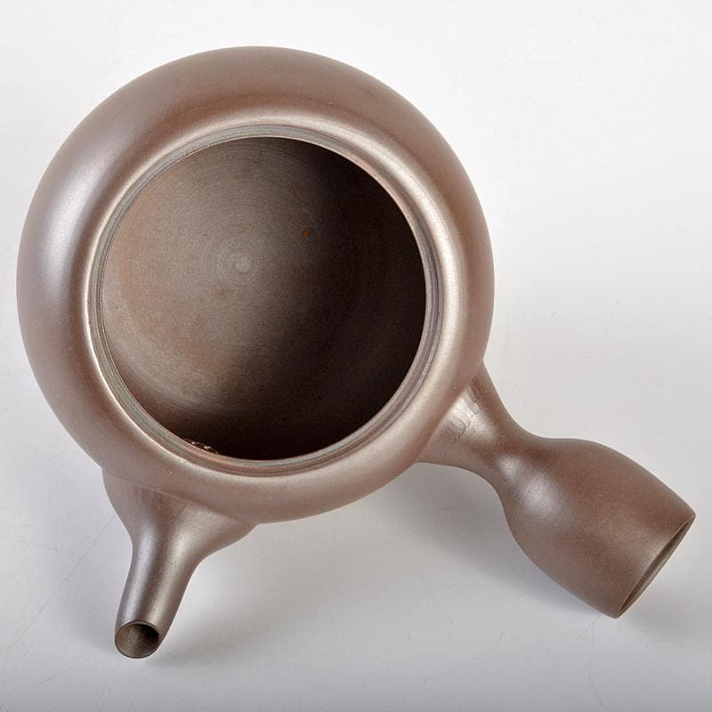 煎茶道具　萬古焼　館正規 作　横手急須　共布共箱　V　R7207