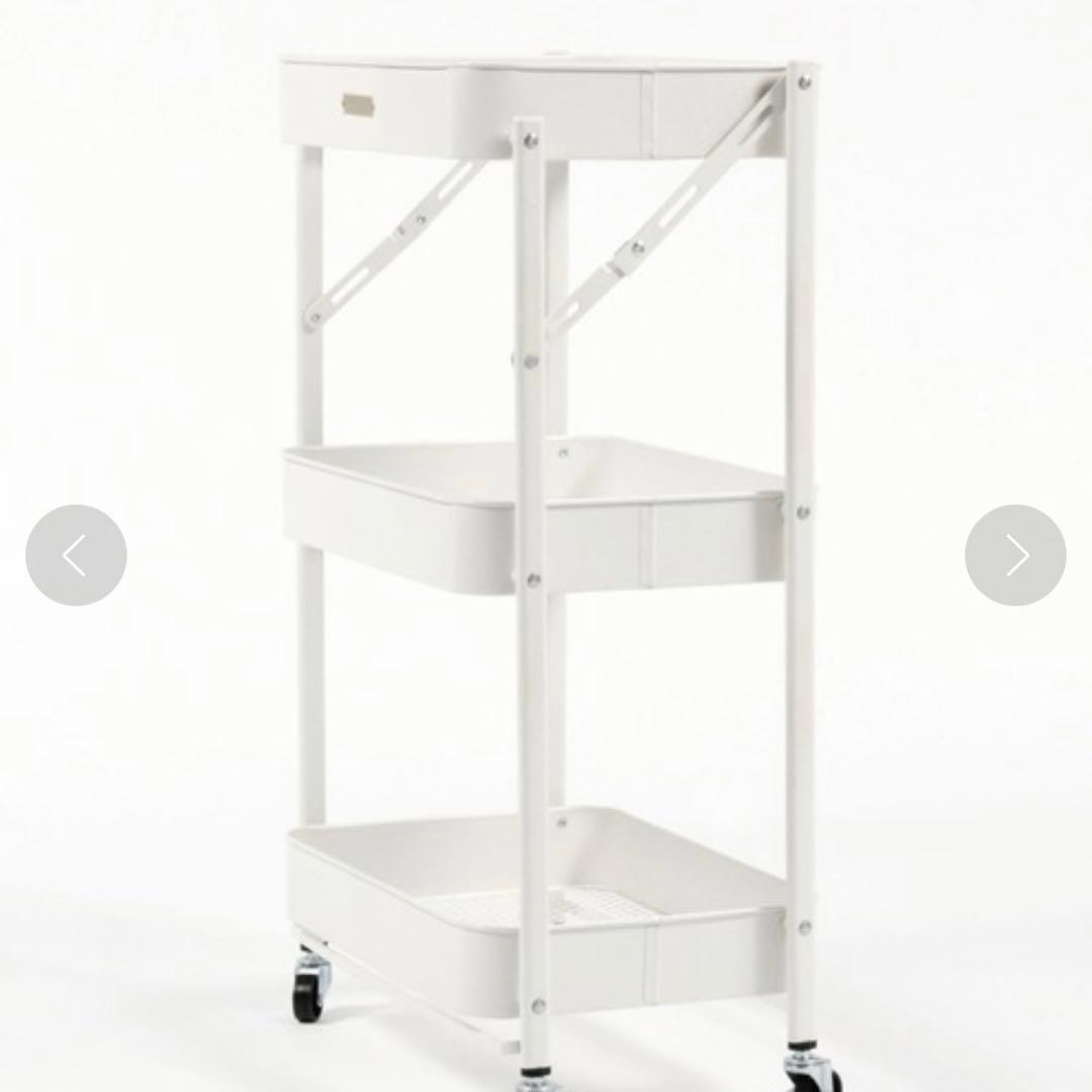 niko and... 折り畳み3段ワゴン ホワイト