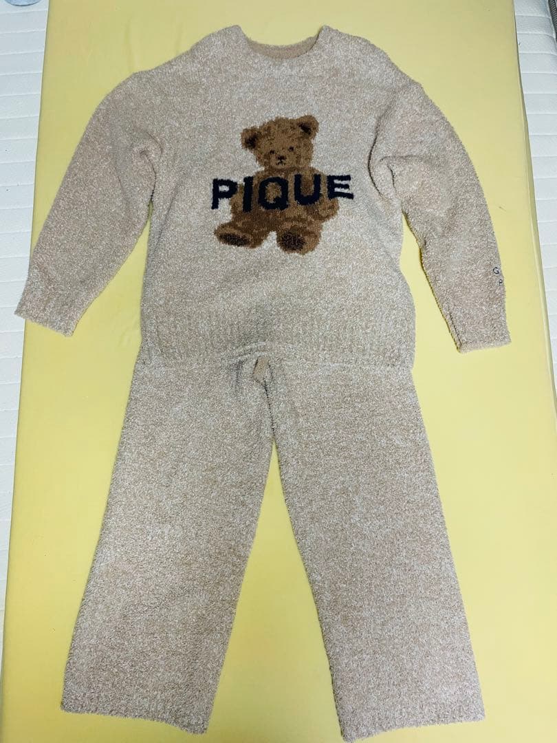 PIQUE ベージュ クマルームウェアセット
