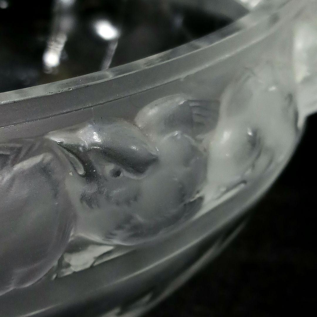 Y2946 ルネ・ラリック メゾンジュ 小鳥 ガラス鉢 直径23㎝　T