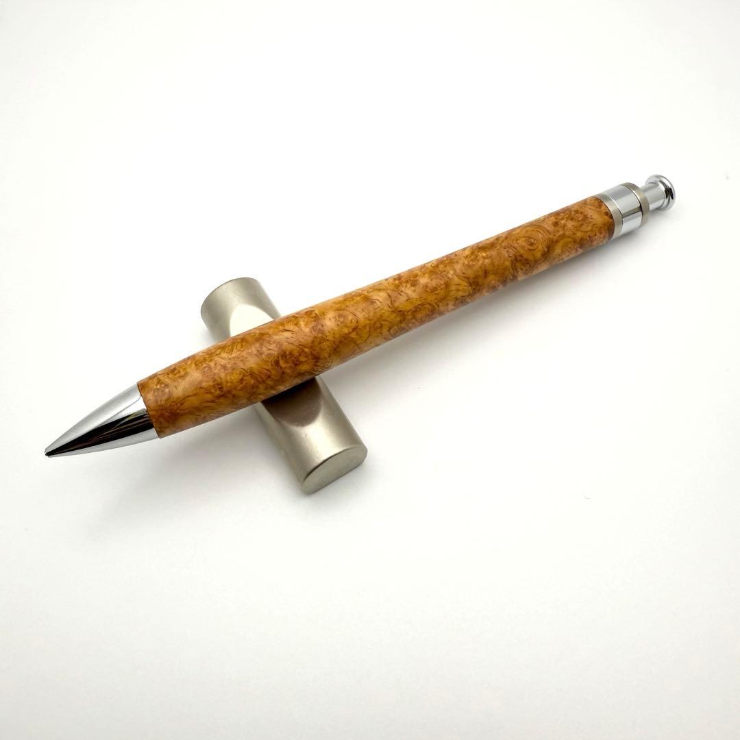 【真鍮パイプ】工房楔 シャーペン ペンシル楔 花梨こぶ杢 木軸ペン
