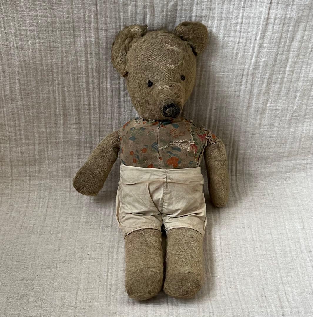 アンティークヴィンテージ修理修復ハンドメイドドールテディベア ぬいぐるみセット