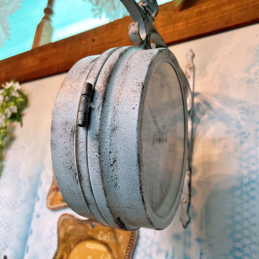 おしゃれな壁掛け時計 №.1 両面時計ウォールクロック アンティーク時計