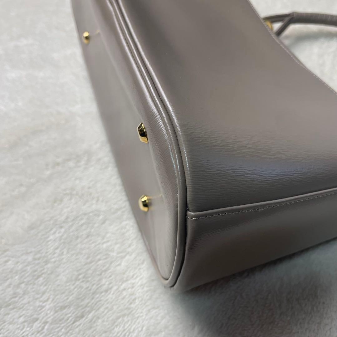 極美品 HAMANO 濱野皮革工芸 ロイヤルモデル フォーマルバッグ グレージュ