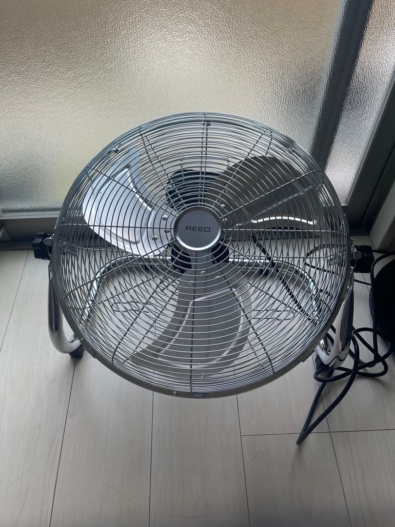 REED スチール製 3枚羽根扇風機 メタリックシルバー