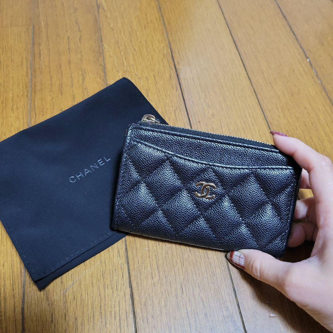 CHANEL　キャビアスキン　フラグメントケース　カードケース　財布　マトラッセ