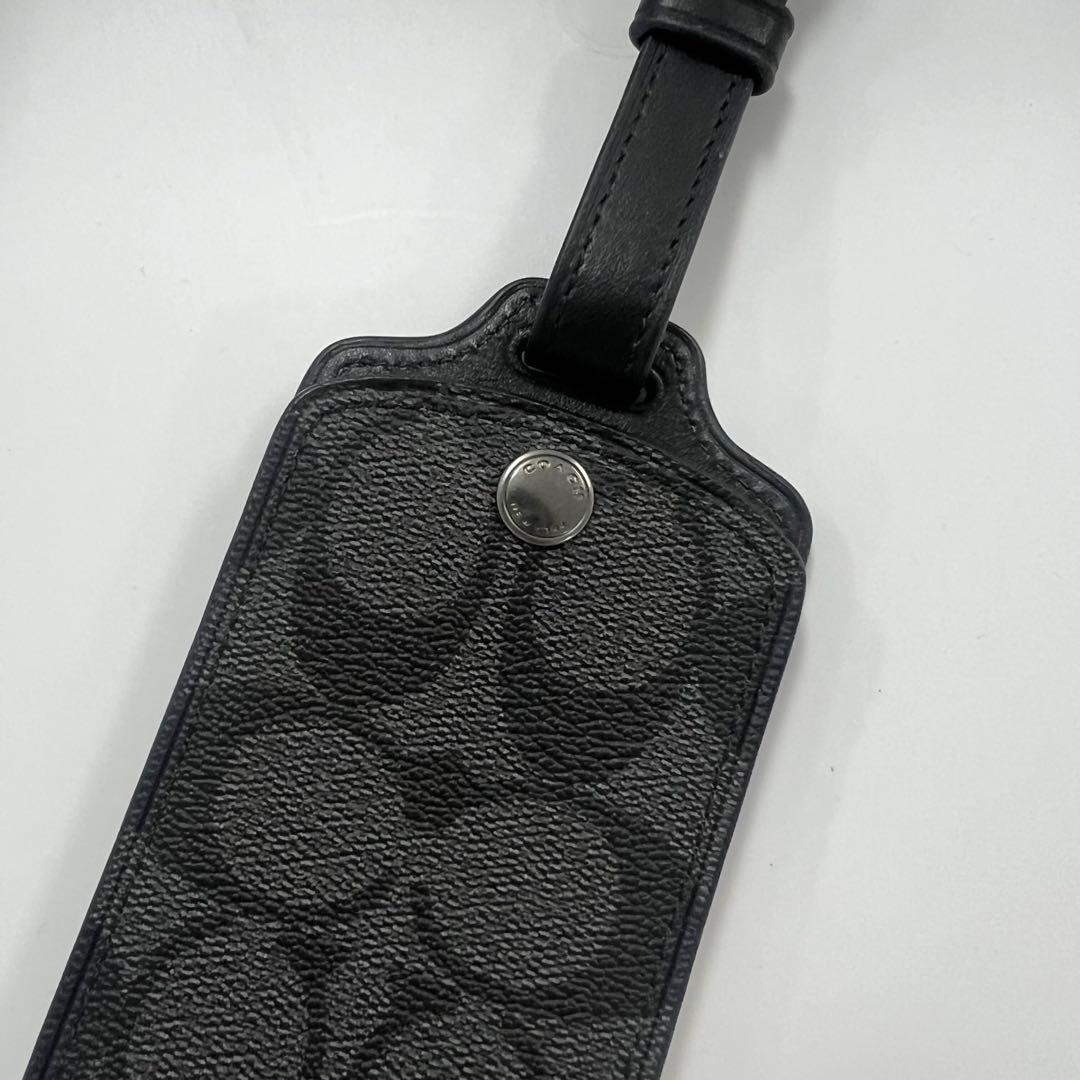 COACH コーチ ラゲッジタグ シグネチャー チャコール C1614 新品