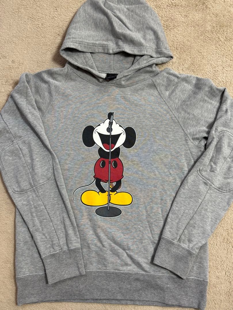 ナンバーナイン　ミッキーマウス グレー パーカー L