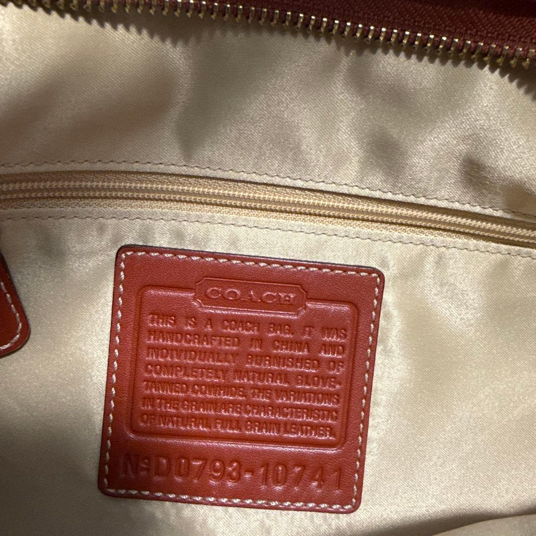 コーチcoach レッドブラウン レザー ショルダーバッグ