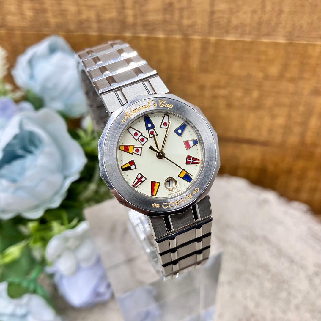 【超お買得品】CORUM コルム アドミラルズカップ　アイボリー文字盤 腕時計