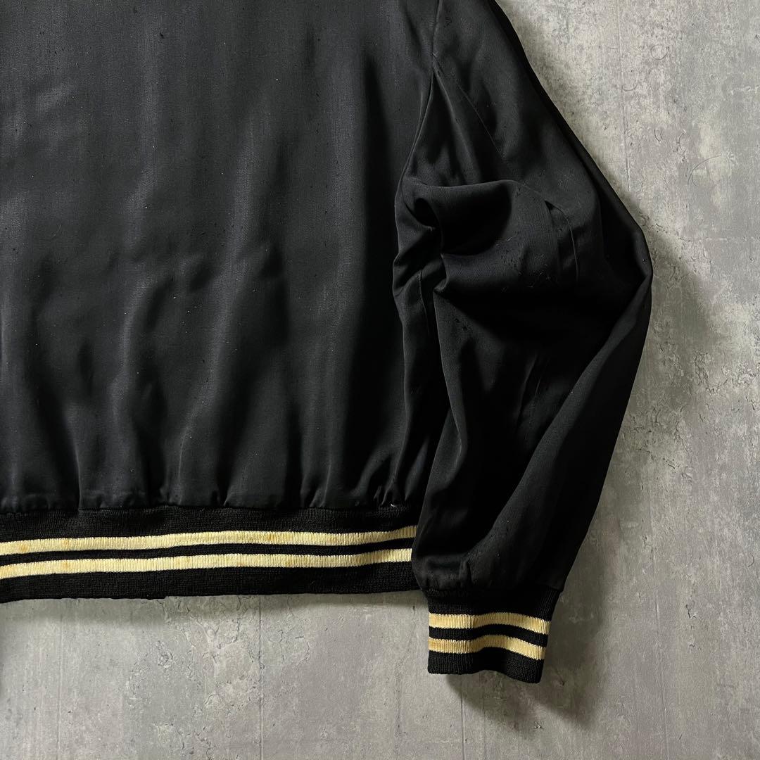 50s usa製　レーヨン　ギャバジンジャケット　ブラック　TALON