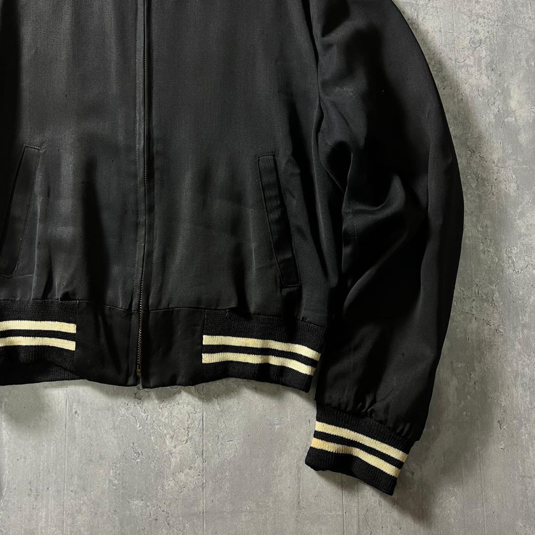 50s usa製　レーヨン　ギャバジンジャケット　ブラック　TALON