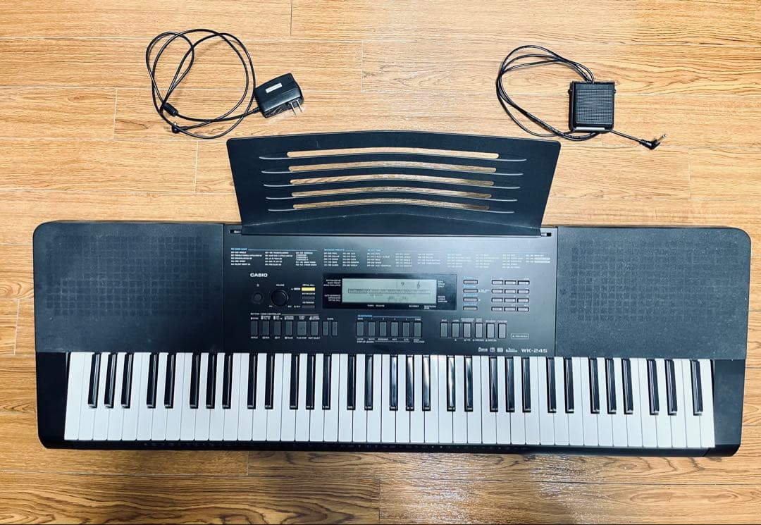 CASIO WK-245 76鍵盤 電子キーボード ペダル・AC付 動作品
