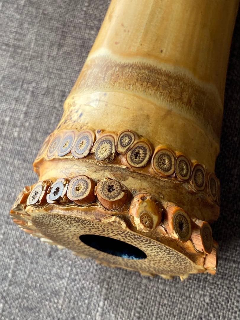 尺八 河野玉水 在銘 銀中継ぎ？ 一尺八寸（約55センチ） 1960年代？