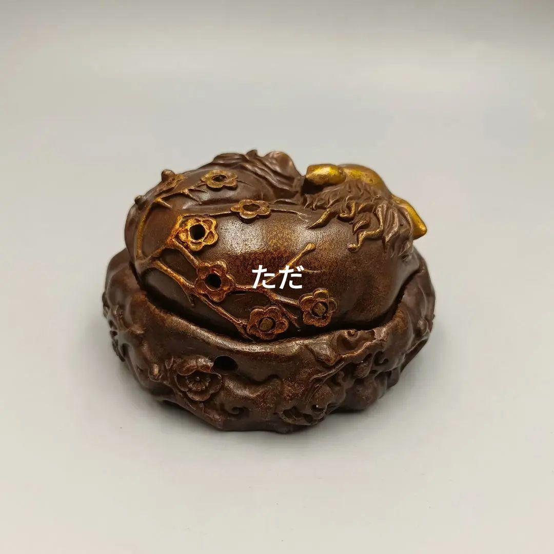 銅製 九尾狐薫香炉 室内薫香炉 茶道具 香道具 装飾品 工芸品 置物