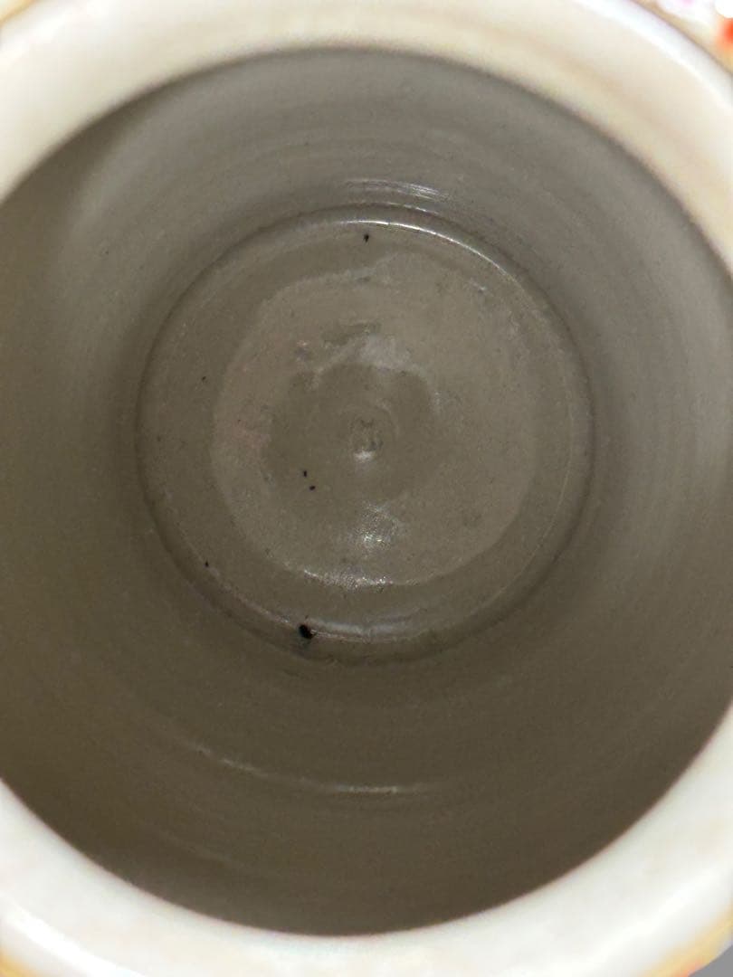 #薩摩焼 丸十字紋 色絵金彩 花鳥図 大壺 花瓶 木箱付き　S-12