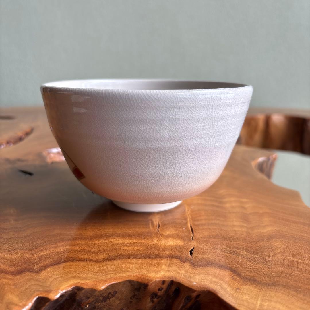 色絵扇面 押小路焼 庄左ヱ門造 抹茶碗 茶道具 共箱(88)