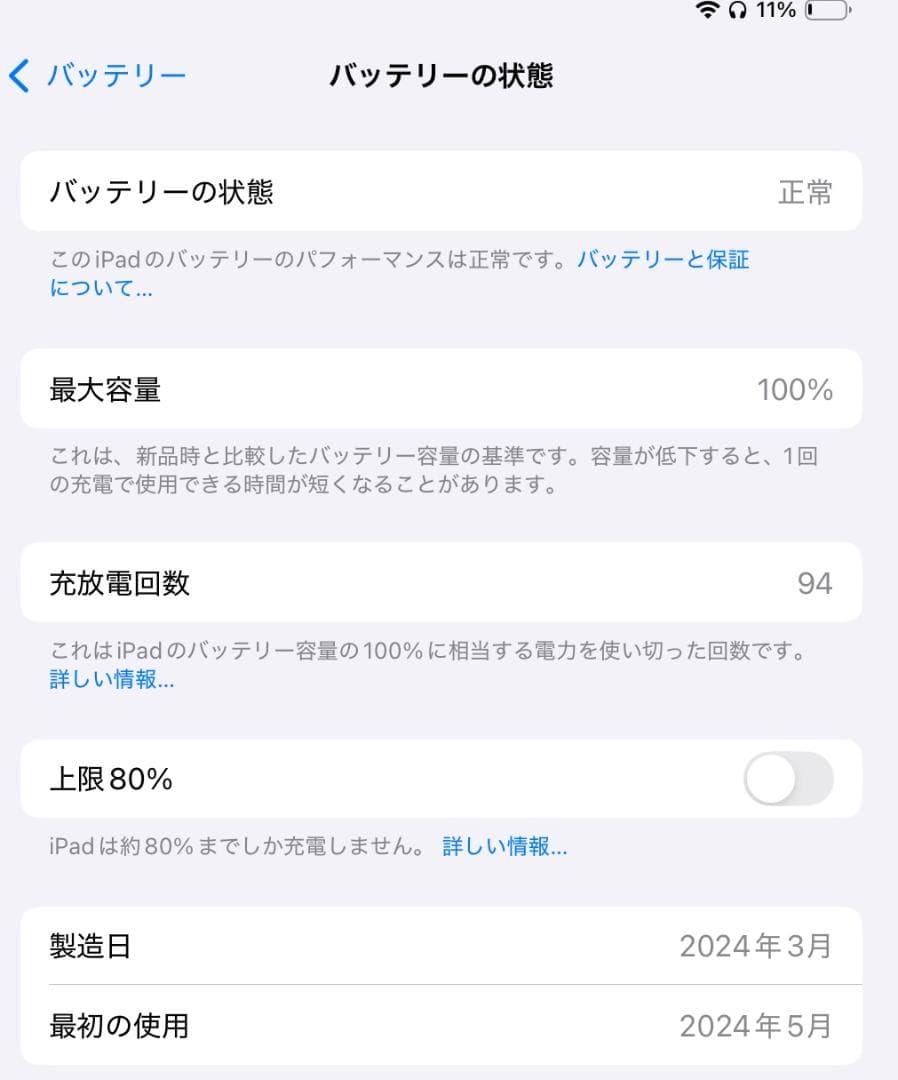 iPad Pro11インチ第5世代（最新）M4 Wi-Fi 256GB ブラック